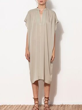 TYSA Gray lightweight maxi dress with Collar